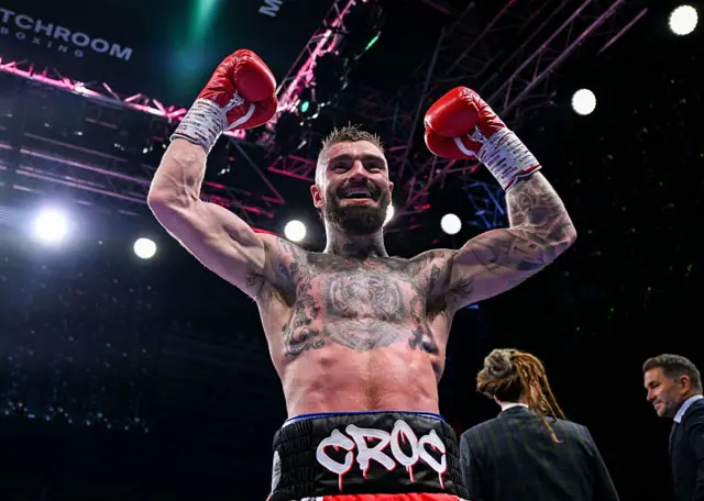 Lewis Crocker celebrates