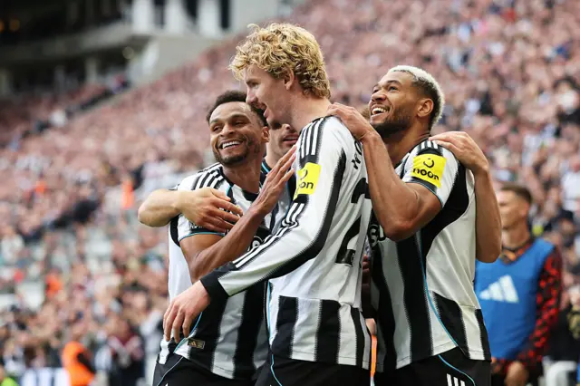Newcastle celebrate.