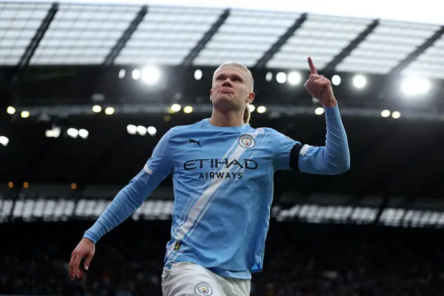 Erling Haaland of Manchester City celebrates