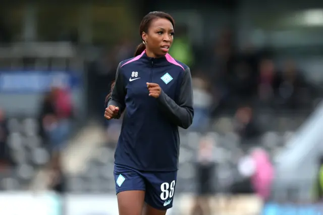 London City Lionesses' Grace Geyoro warming up prior to kick-off