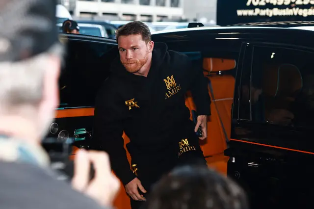 Saul 'Canelo' Alvarez exits a car