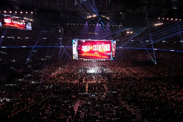 Crowd view of Allegiant Stadium crowd at Canelo v Crawford