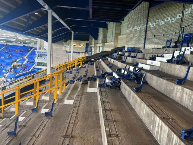 Goodison Park seats ripped out