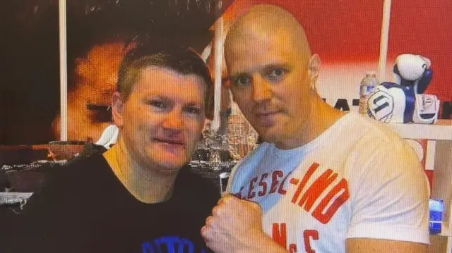 David Tyler and Ricky Hatton looking at the camera