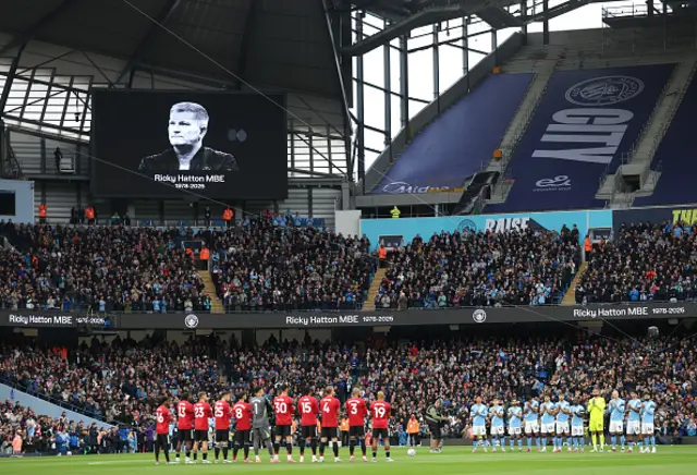 Players, fans, officials observe a minutes applause in memory of Ricky Hatton