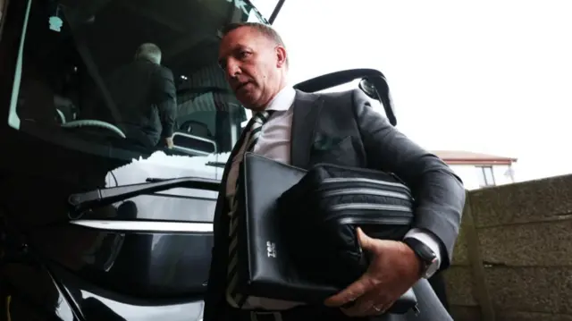 Celtic's Brendan Rodgers arrives