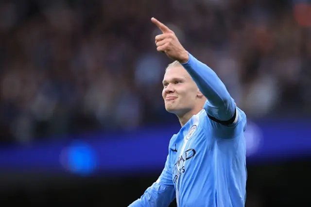 Erling Haaland of Manchester City celebrates