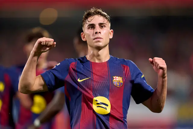 Fermin Lopez of FC Barcelona celebrates