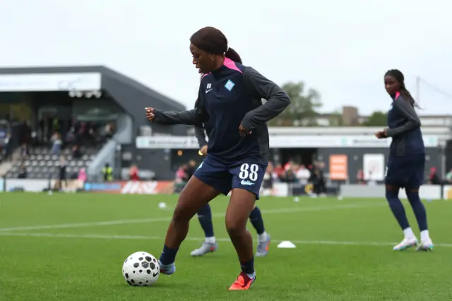 London City Lionesses' Grace Geyoro warming up prior to kick-off