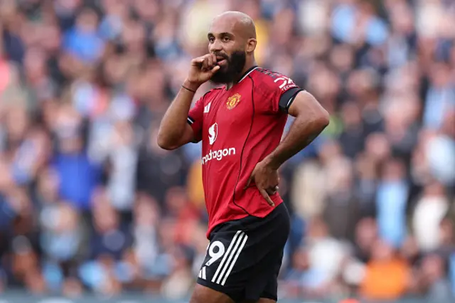 Bryan Mbeumo of Manchester United looks on