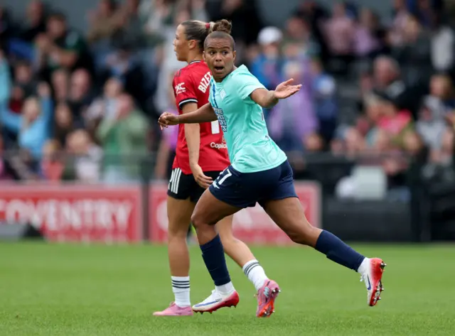 London City Lionesses' Nikita Parris celebrates after scoring her sides first goal