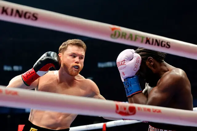 Saul Canelo Alvarez punches Terence Crawford