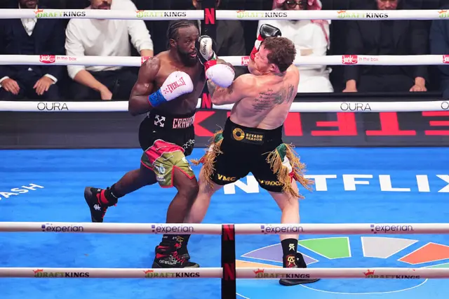 Saul Canelo Alvarez and Terence Crawford in the ring