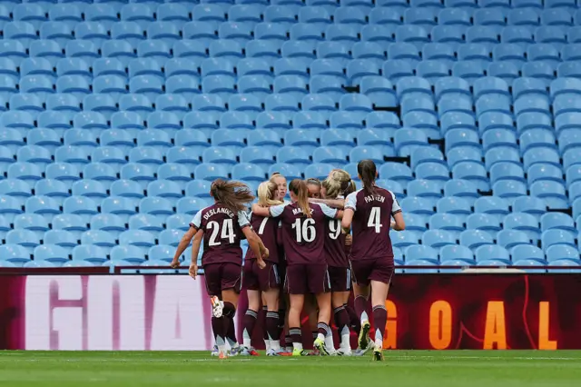 Ebony Salmon of Aston Villa celebrates scoring her team's first goal