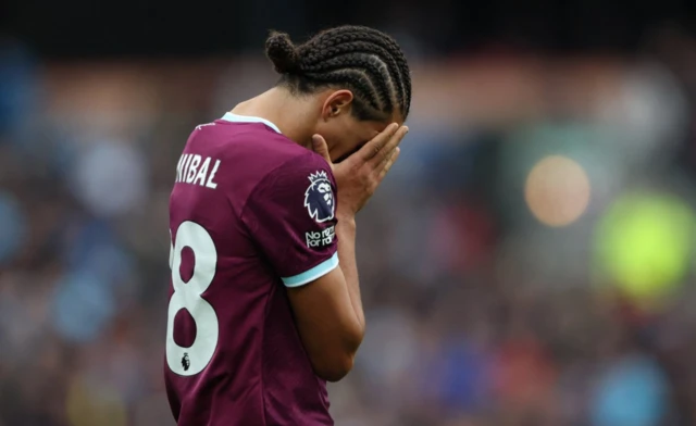 Burnley's Hannibal Mejbri reacts