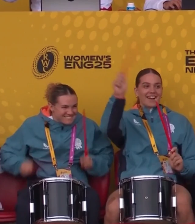 Ellie Kildunne, who is spotted banging a drum