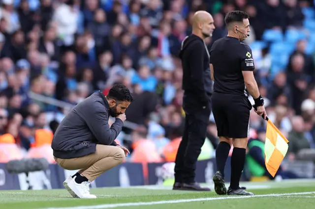 Ruben Amorim, manager of Manchester United looks dejected