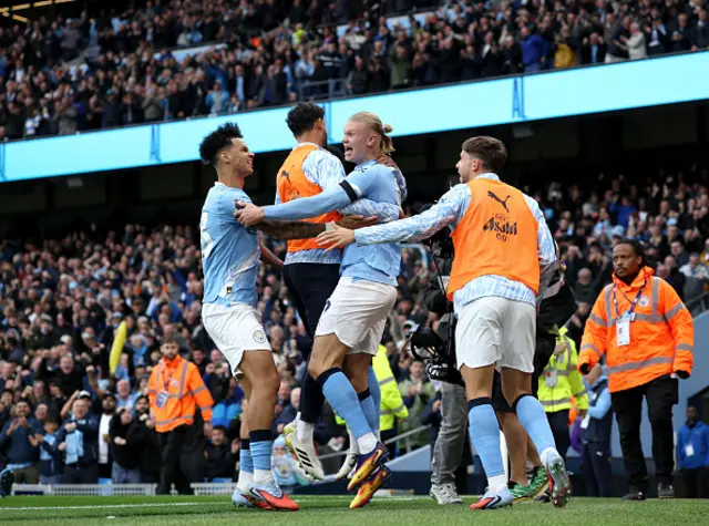 Erling Haaland of Manchester City celebrates