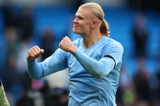 Erling Haaland of Manchester City celebrates