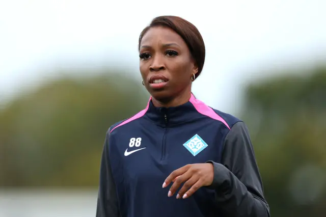London City Lionesses' Grace Geyoro warming up prior to kick-off