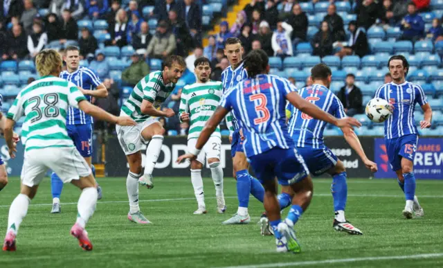 Celtic's Benjamin Nygren shoots