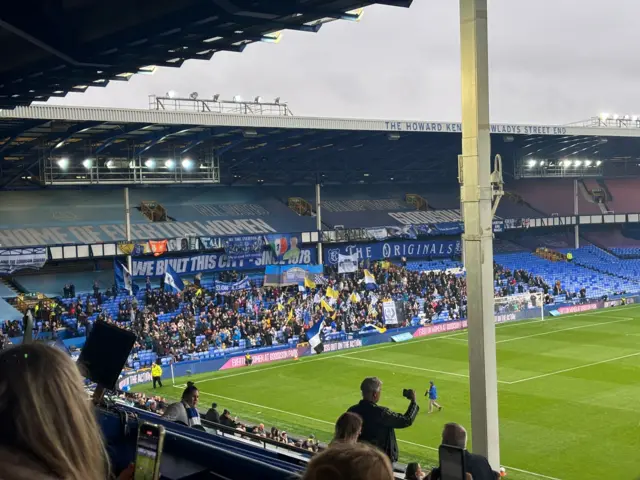 Gwladys Street Road End at Goodison Park for first women's match of season