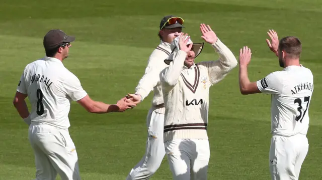 Gus Atkinson takes a wicket