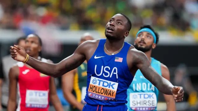 Grant Holloway of the United States