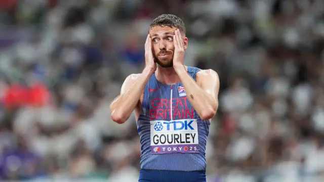 Neil Gourley of Great Britain following the Men’s 1500m semi-final heat 2