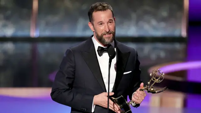 Noah Wyle accepts the Outstanding Lead Actor in a Drama Series award for "The Pitt" onstage