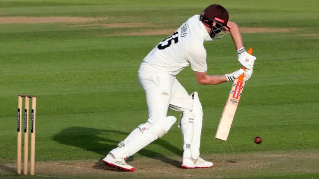 Dom Sibley batting against Notts