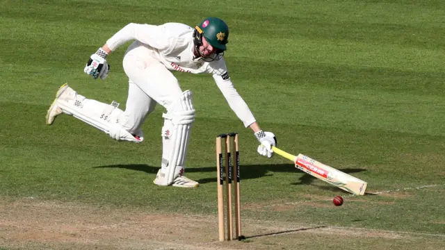Lyndon James batting for Notts