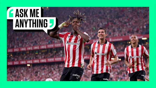 Nico Williams celebrates scoring for Athletic Bilbao