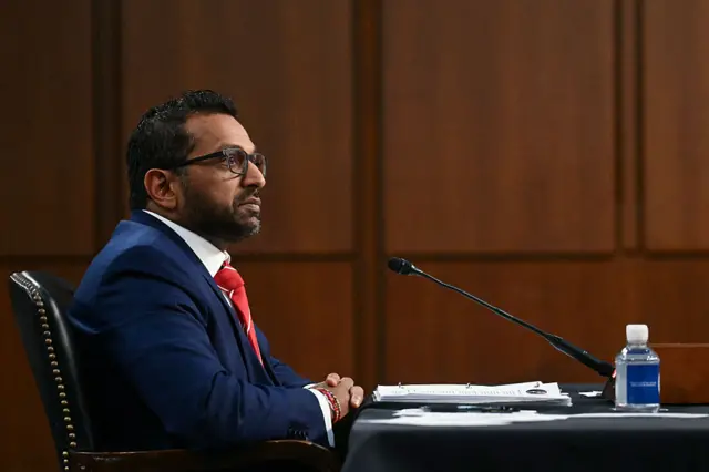 Kash Patel testifies on Capitol Hill on 16 September 2025.