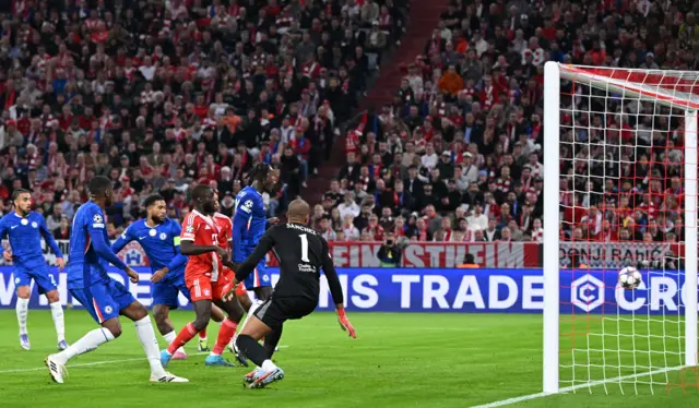 Chelsea's Trevoh Chalobah scores an own goal and Bayern Munich's first