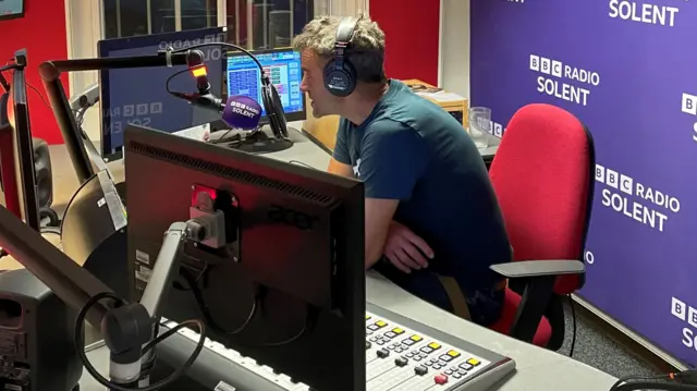 Steve Harris presenting BBC Radio Solent’s Dorset breakfast show