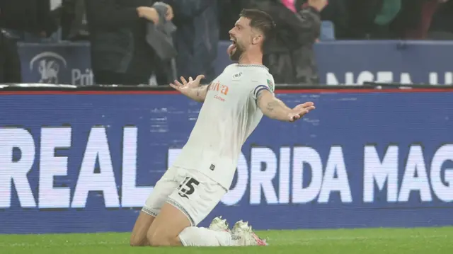 Swansea City striker Zan Vipotnik celebrates