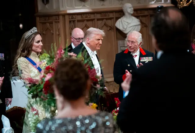 Donald Trump smiles as Princess of Wales toasts him