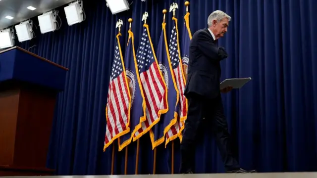 Jerome Powell leaves Fed news conference