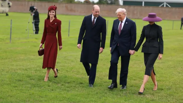 he Prince and Princess of Wales receive US President Donald Trump and First Lady Melania Trump at Windsor Castle in Windsor, Berkshire, on day one of their second state visi