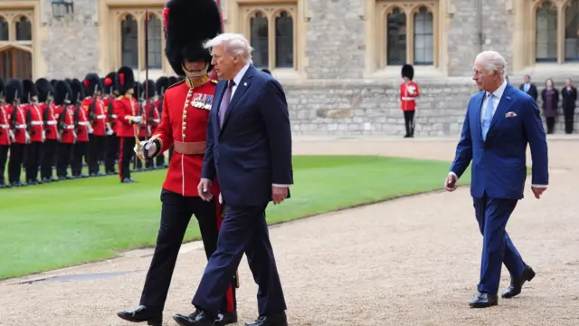 inspection shots with Trump and King Charles