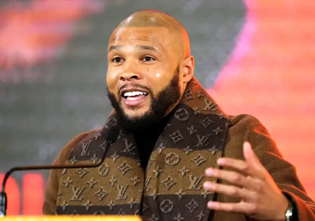 Chris Eubank Jr speaks at a news conference