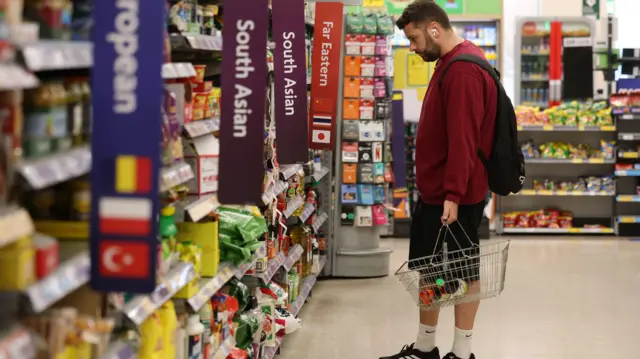 A man in a supermarket