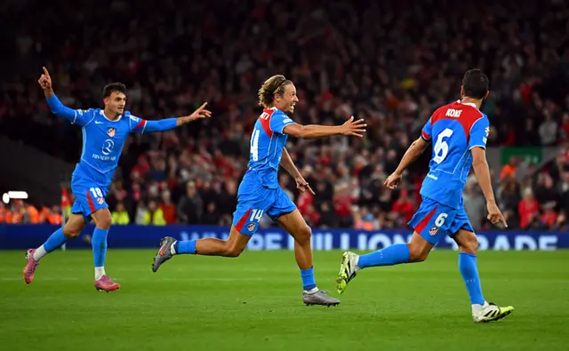 Marcos Llorente of Atletico de Madrid celebrates