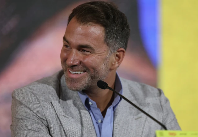 Eddie Hearn at a news conference
