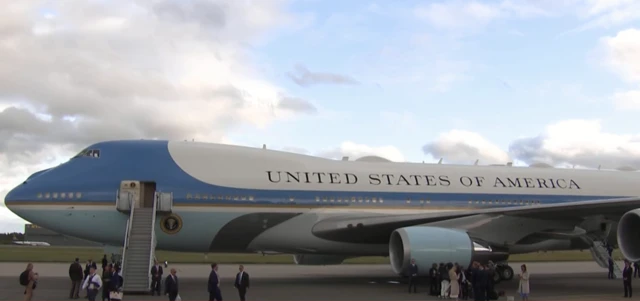 Air Force One at London Stansted Airport.