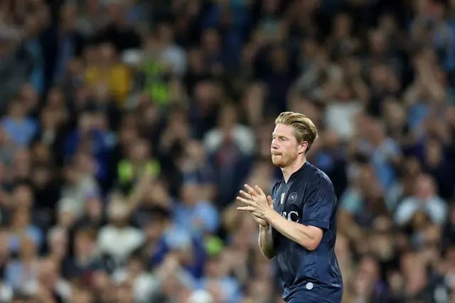 Kevin De Bruyne of Napoli leaves the pitch after being substituted