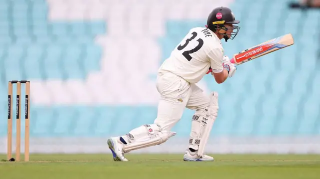 Ollie Pope batting for Surrey against Notts