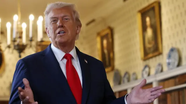 Donald Trump at the UK prime minister's country residence, Chequers, on Thursday