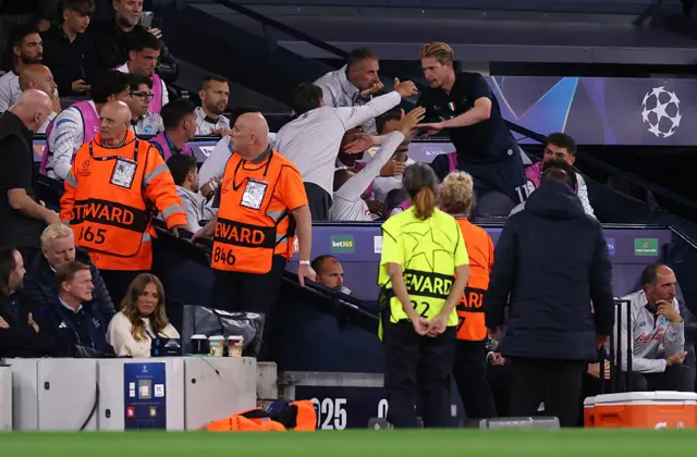 Kevin De Bruyne of Napoli leaves the pitch after being substituted